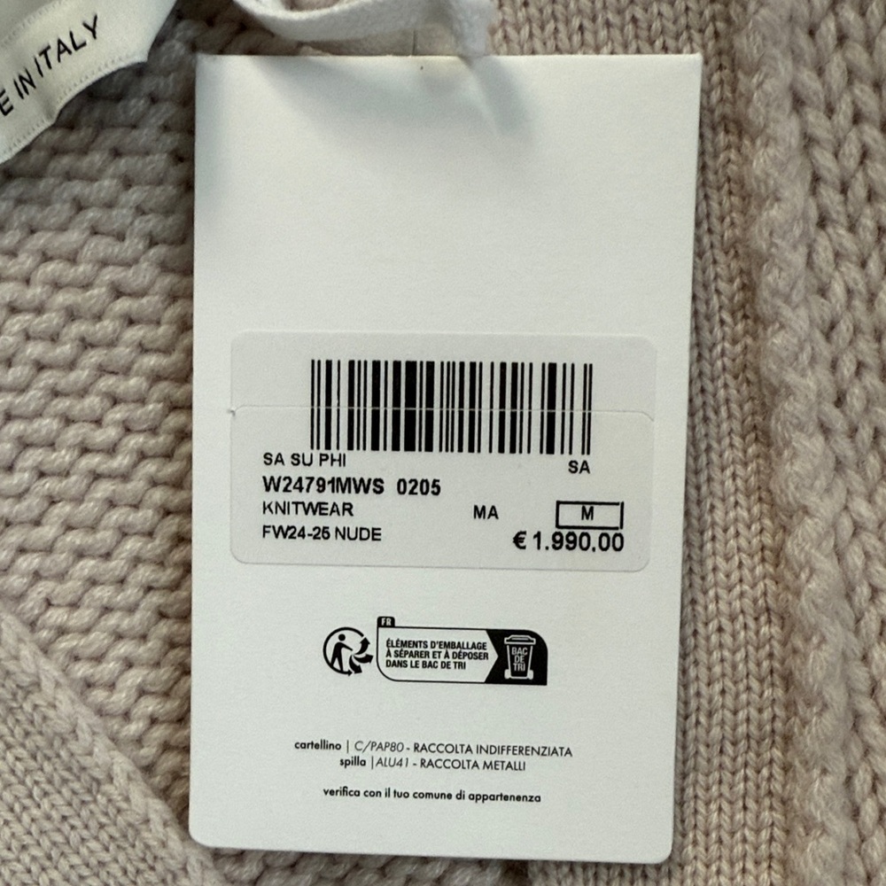 As Su Phi Women's Cream Oversize Cashmere Cardigan Sweater - Medium - Picture 3 of 5